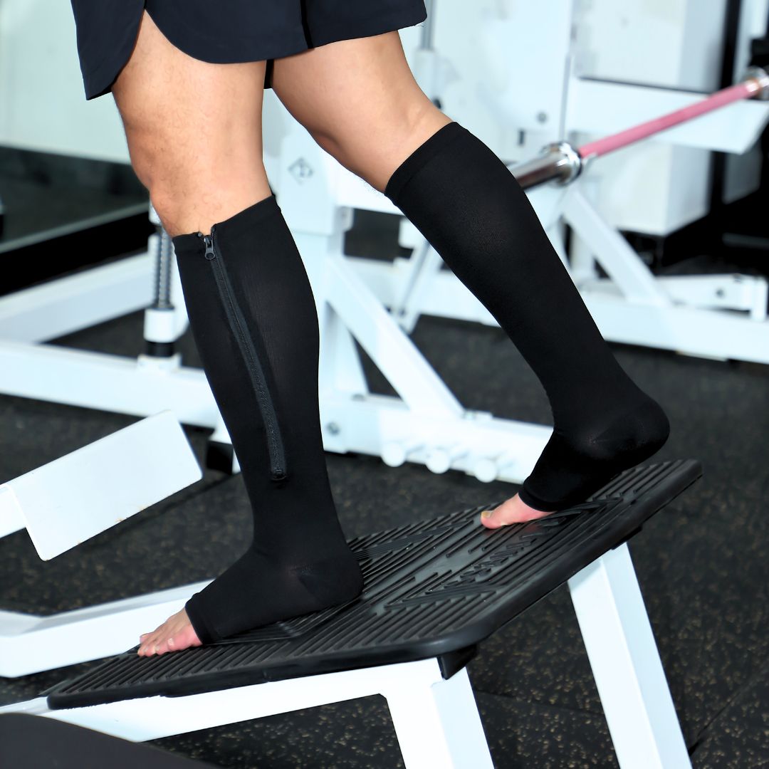 지퍼 없는 압축 양말