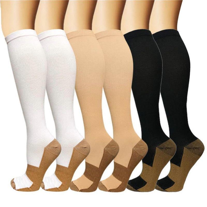 Chaussettes de compression infusées de cuivre