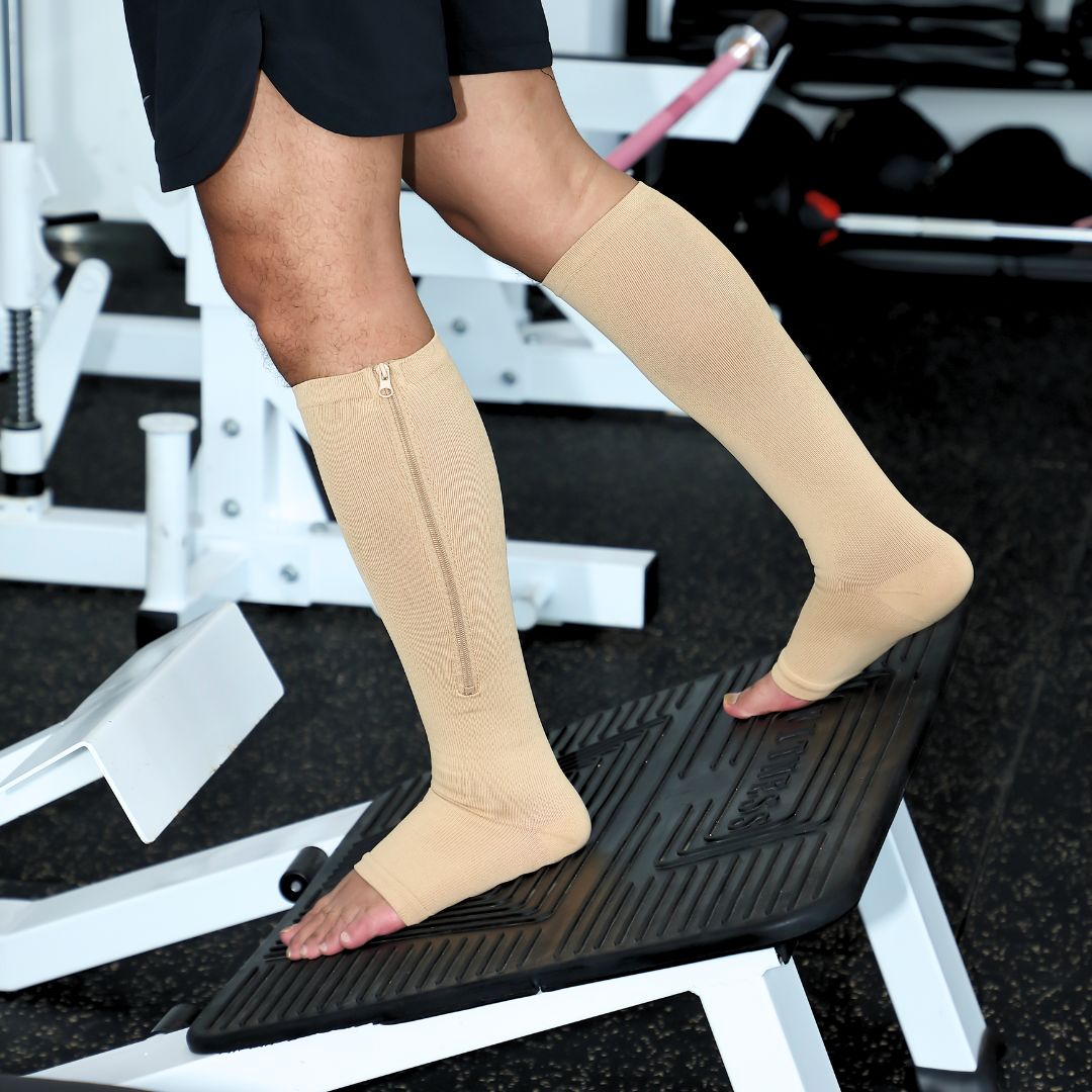 Zipper Toeless Compression Socks